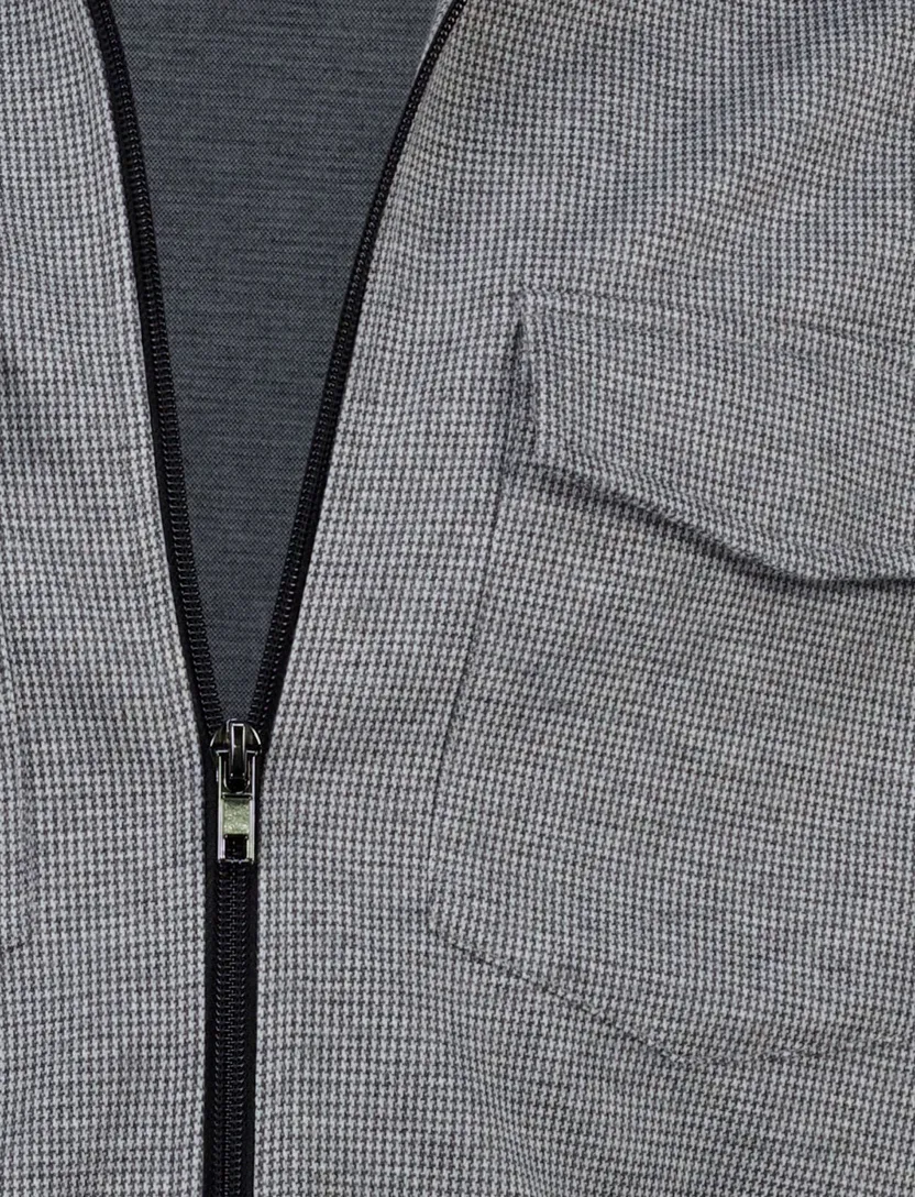 Born with appetite geprint grijs overshirt rits