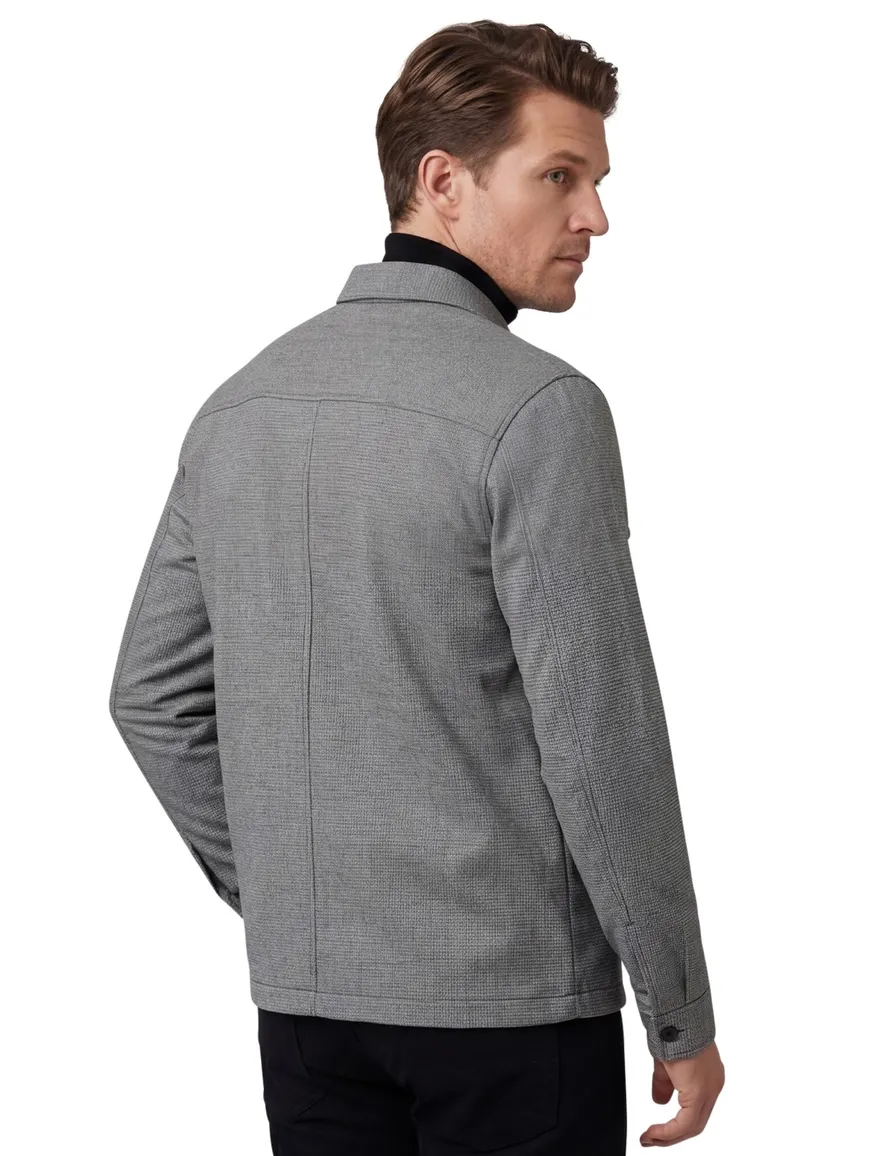 geprint grijs overshirt met rits born with appetite