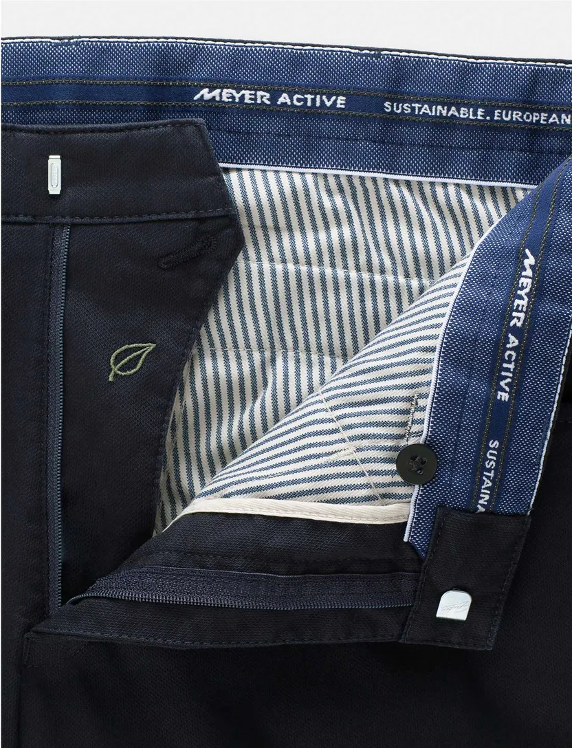 katoenen broek Meyer Dublin donkerblauw