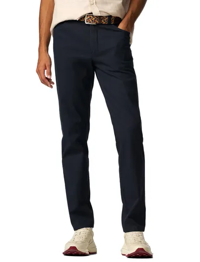 Meyer Meyer Dublin katoenen broek donkerblauw normale fit