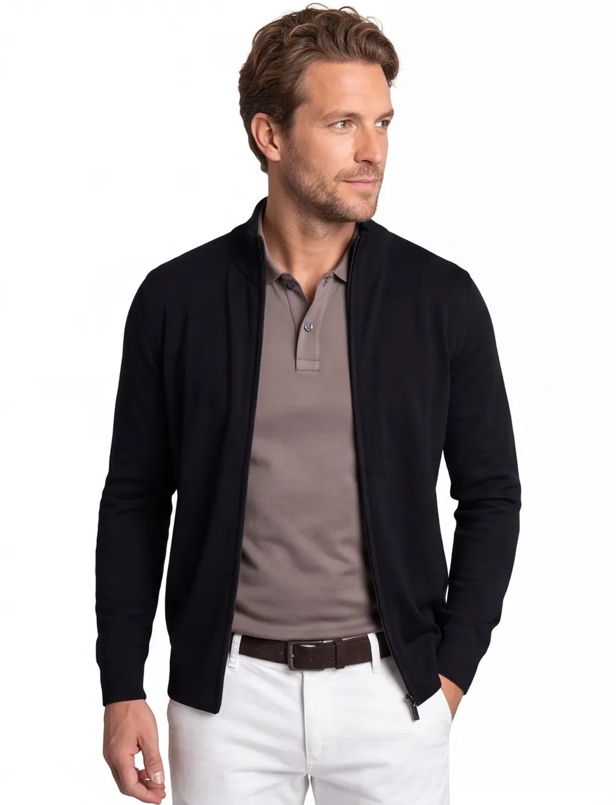 Portofino vest extra lange mouw navy