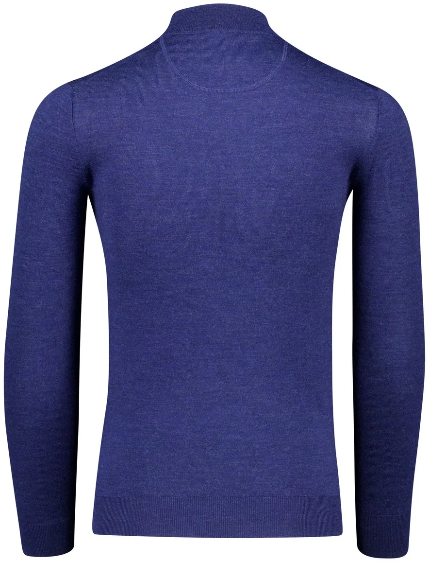 half zip trui portofino donkerblauw gemeleerd