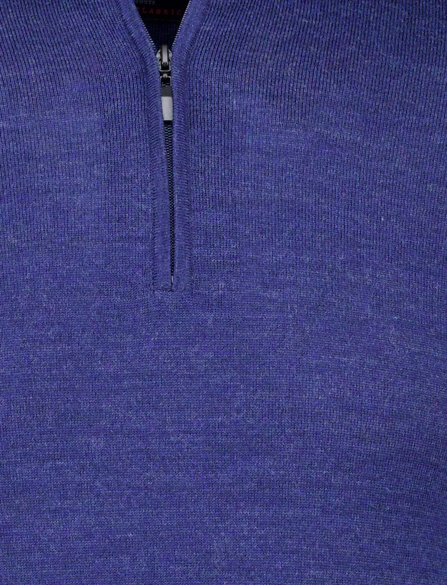 half zip trui portofino donkerblauw gemeleerd