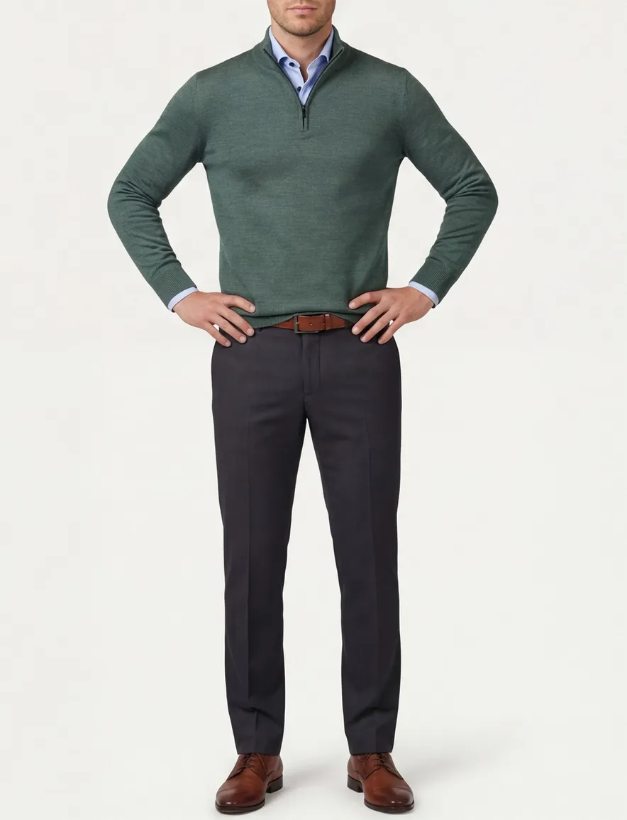 half zip trui portofino groen