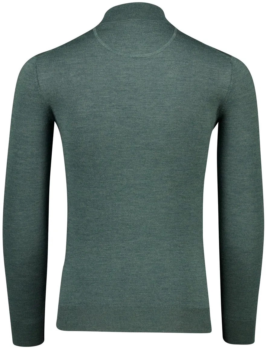 Portofino half zip trui merinowol donkergroen