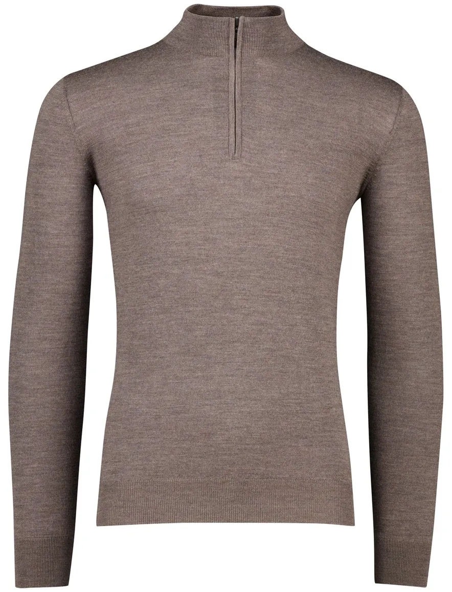 bruine half zip trui portofino