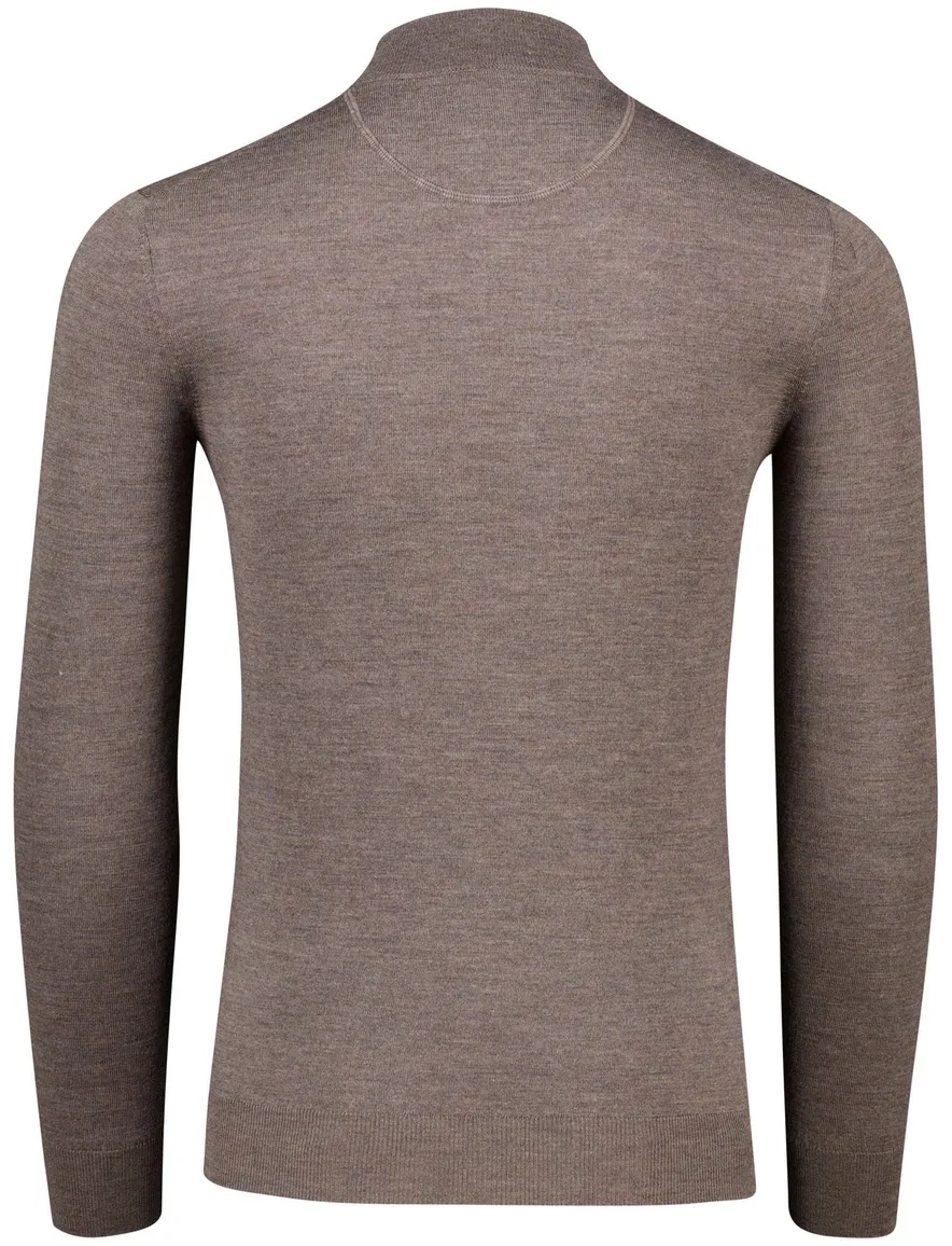 bruine half zip trui portofino