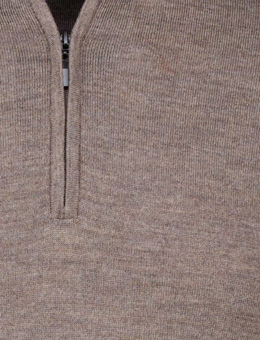 bruine half zip trui portofino