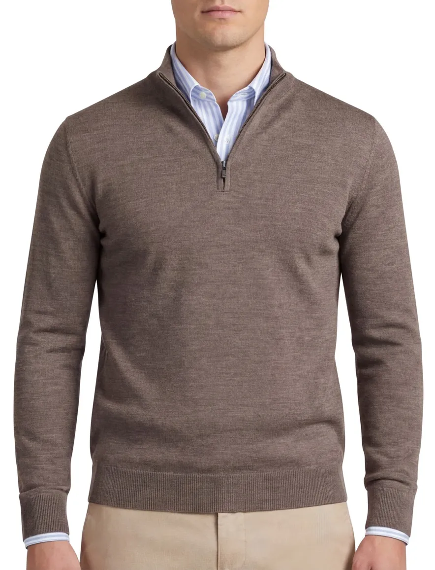 bruine half zip trui portofino