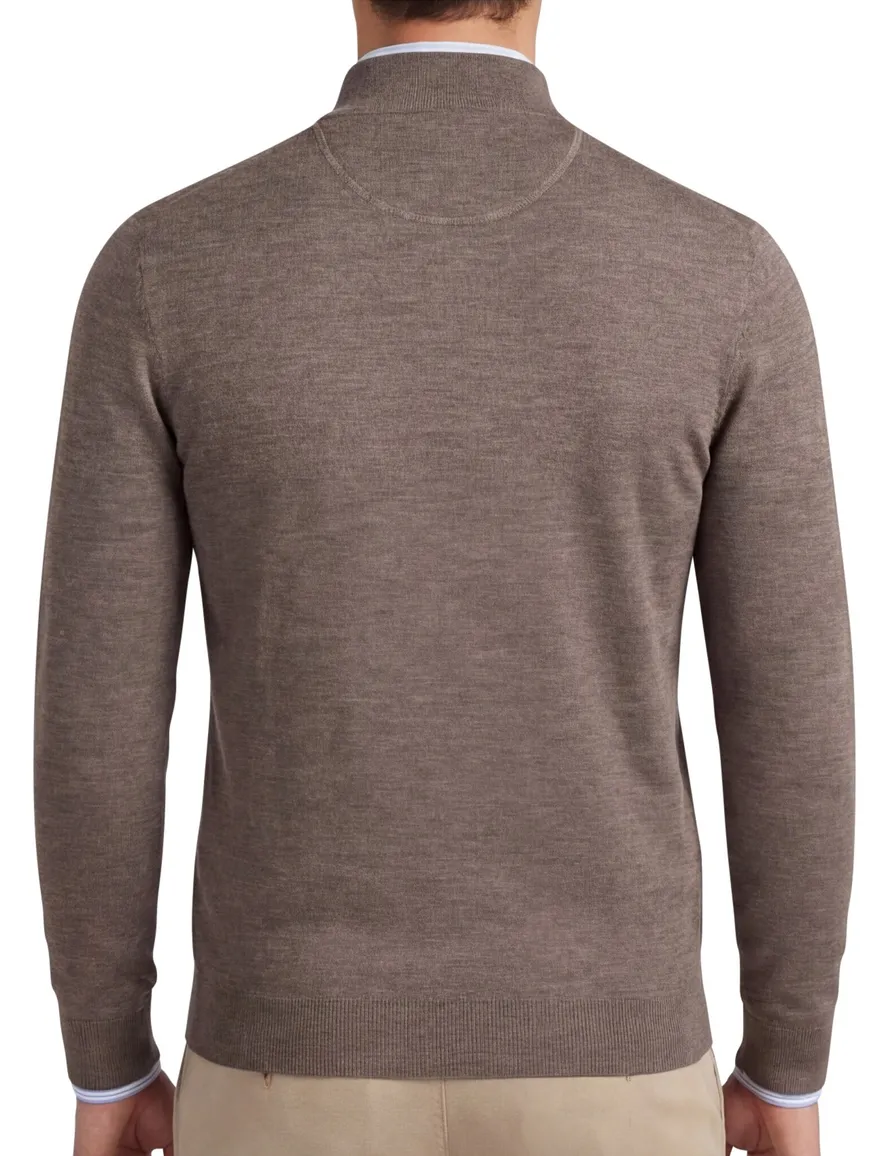 bruine half zip trui portofino