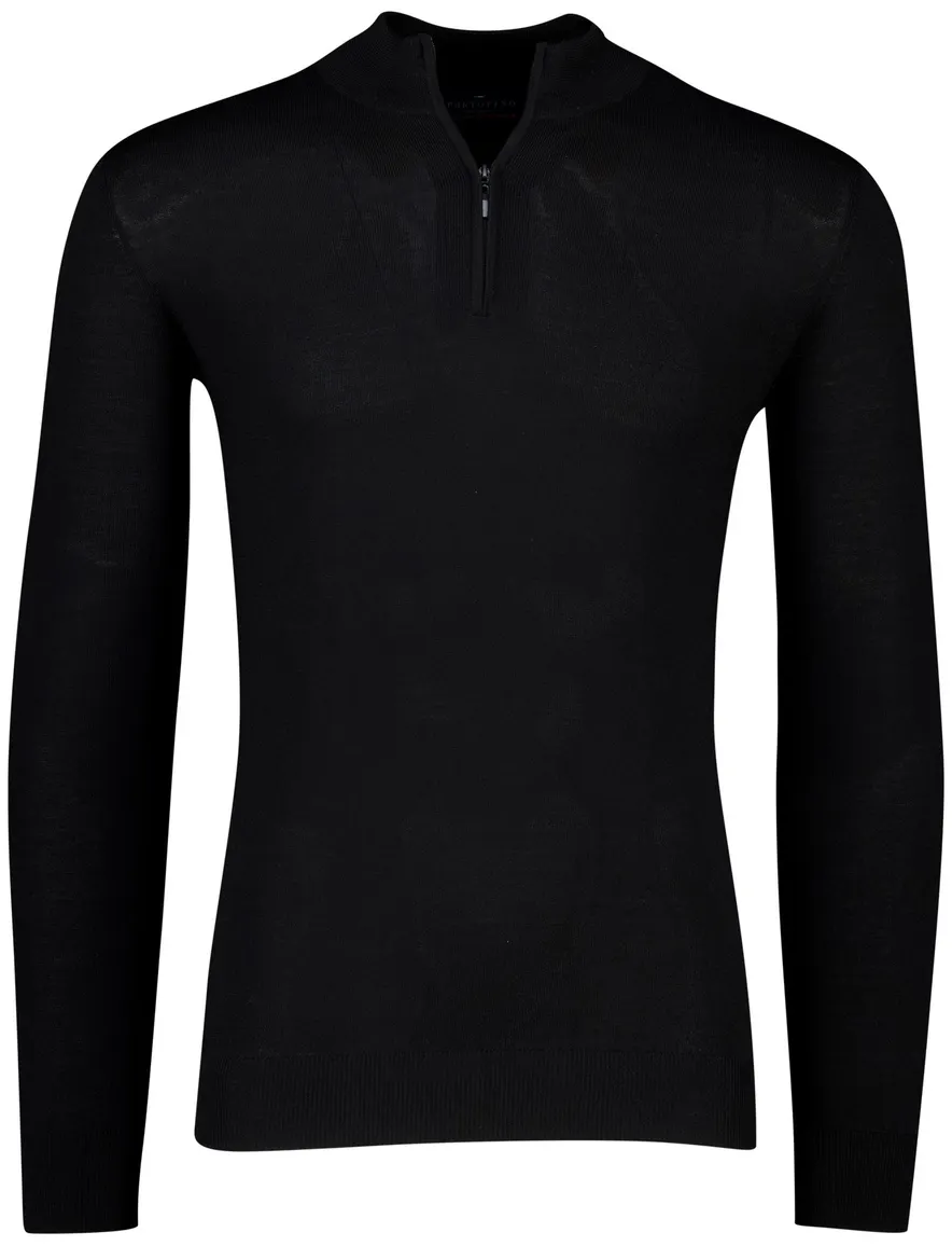 effen half zip trui portofino zwart