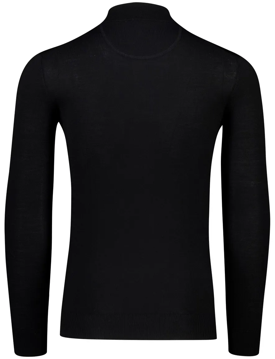effen half zip trui portofino zwart