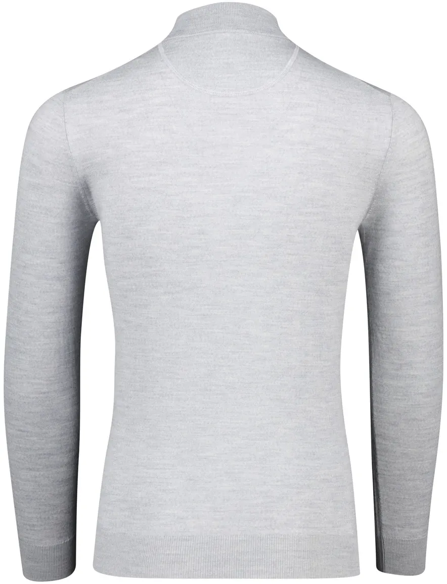 Portofino half zip trui merinowol grijs