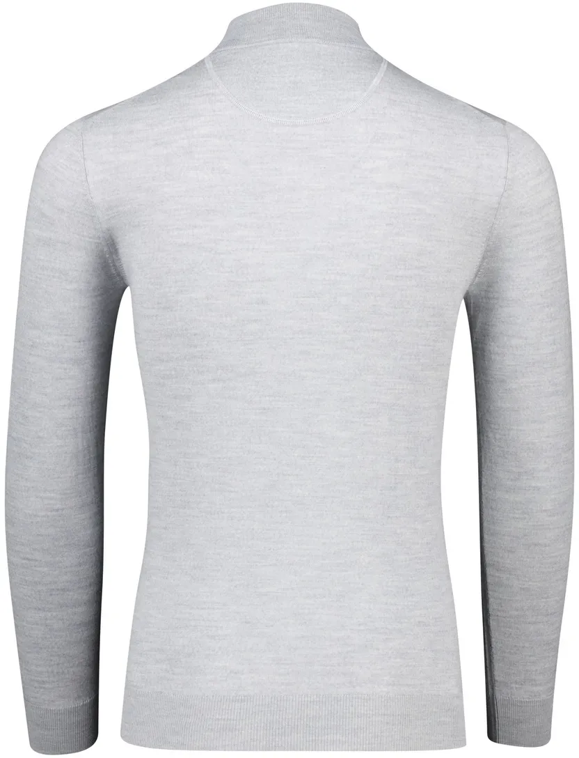Portofino trui grijs half zip gemeleerd