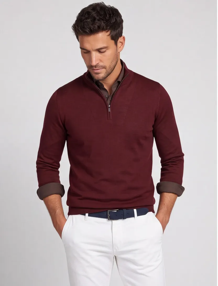 trui extra lange mouwlengte Portofino bordeaux