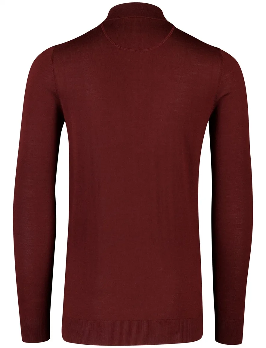 Portofino trui extra lange mouwlengte rood merinowol