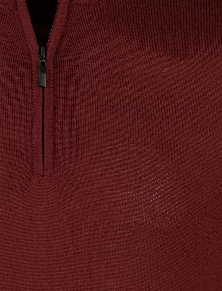 Portofino trui extra lange mouwlengte rood merinowol