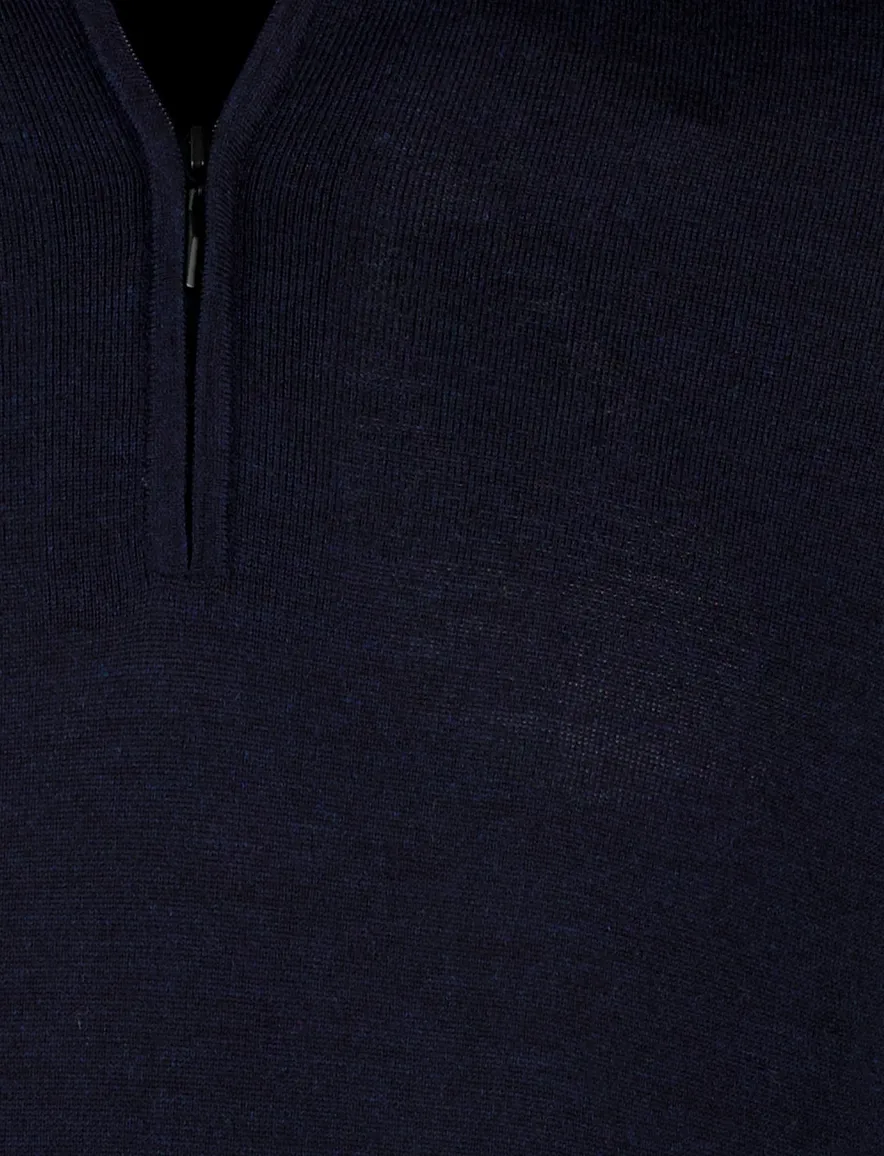 Portofino half zip trui donkerblauw extra lang