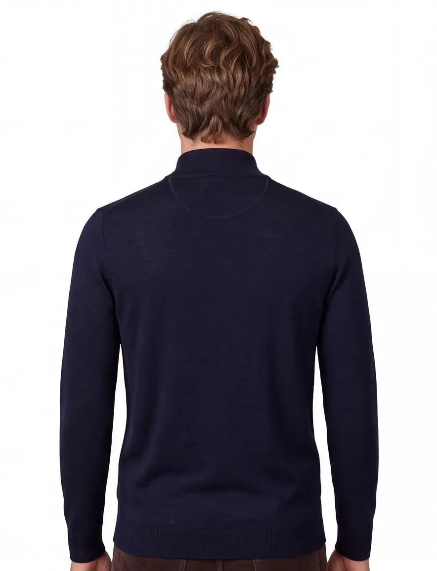 Portofino half zip trui donkerblauw extra lang