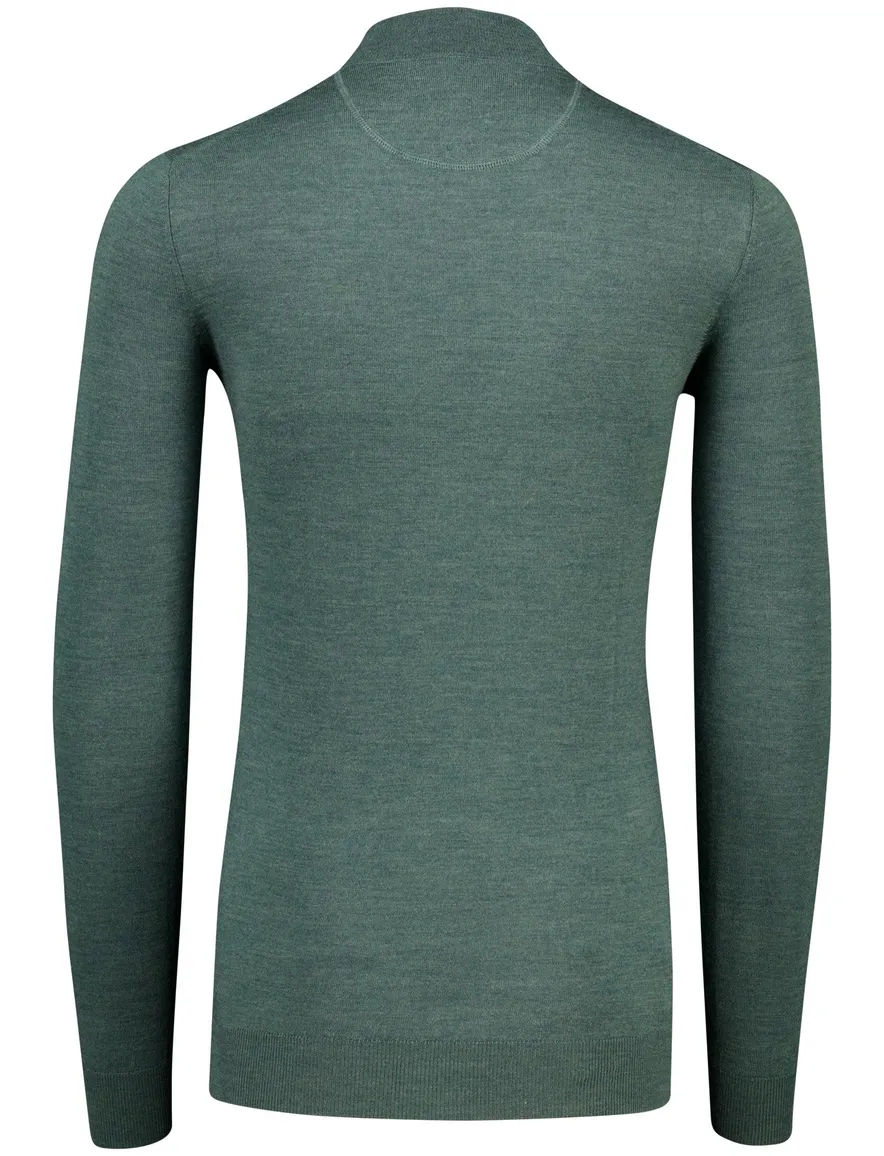 Portofino half zip trui extra lange mouw groen