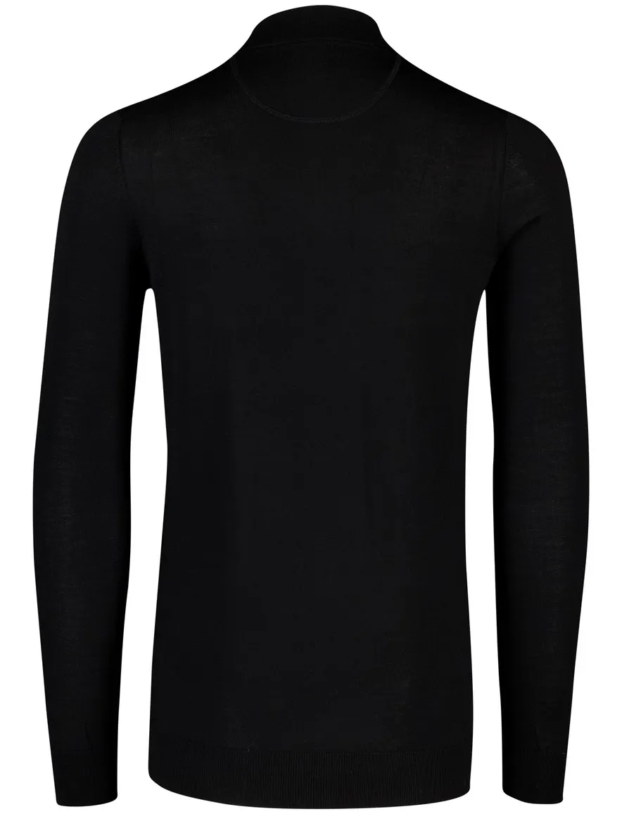 Portofino half zip trui zwart extra lang