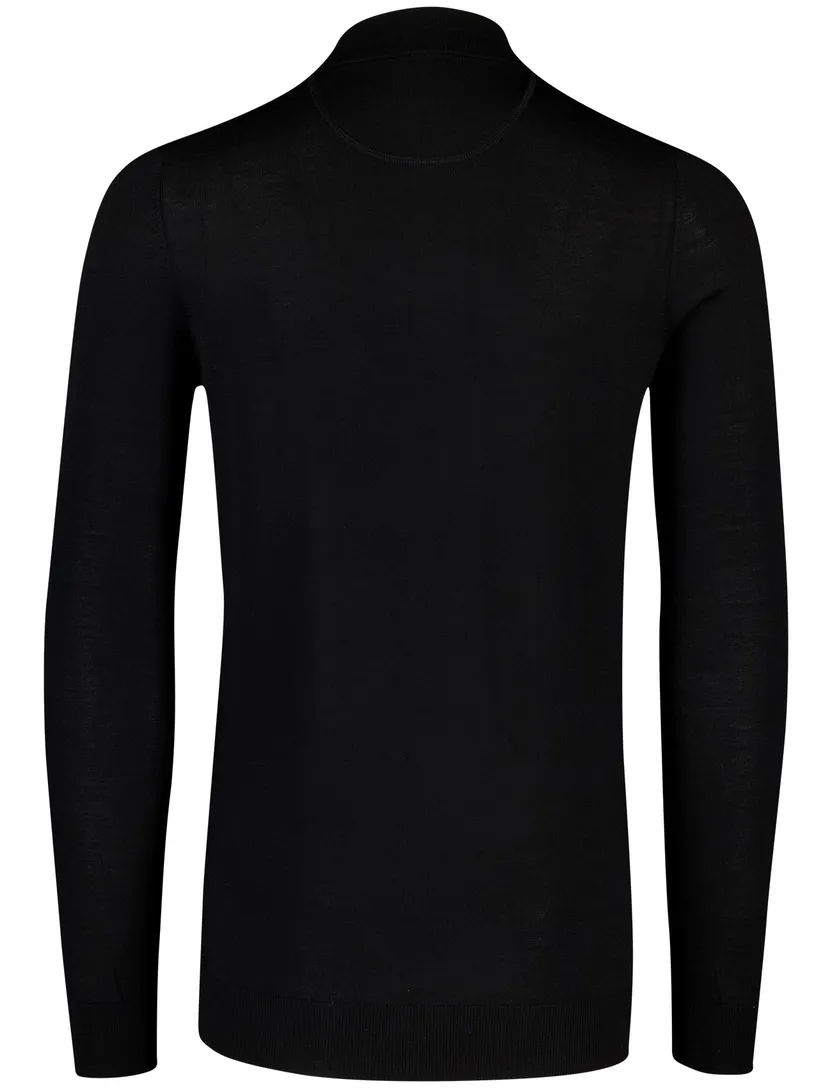 Portofino trui half zip zwart extra lang