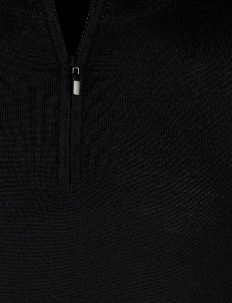 Portofino half zip trui zwart extra lang