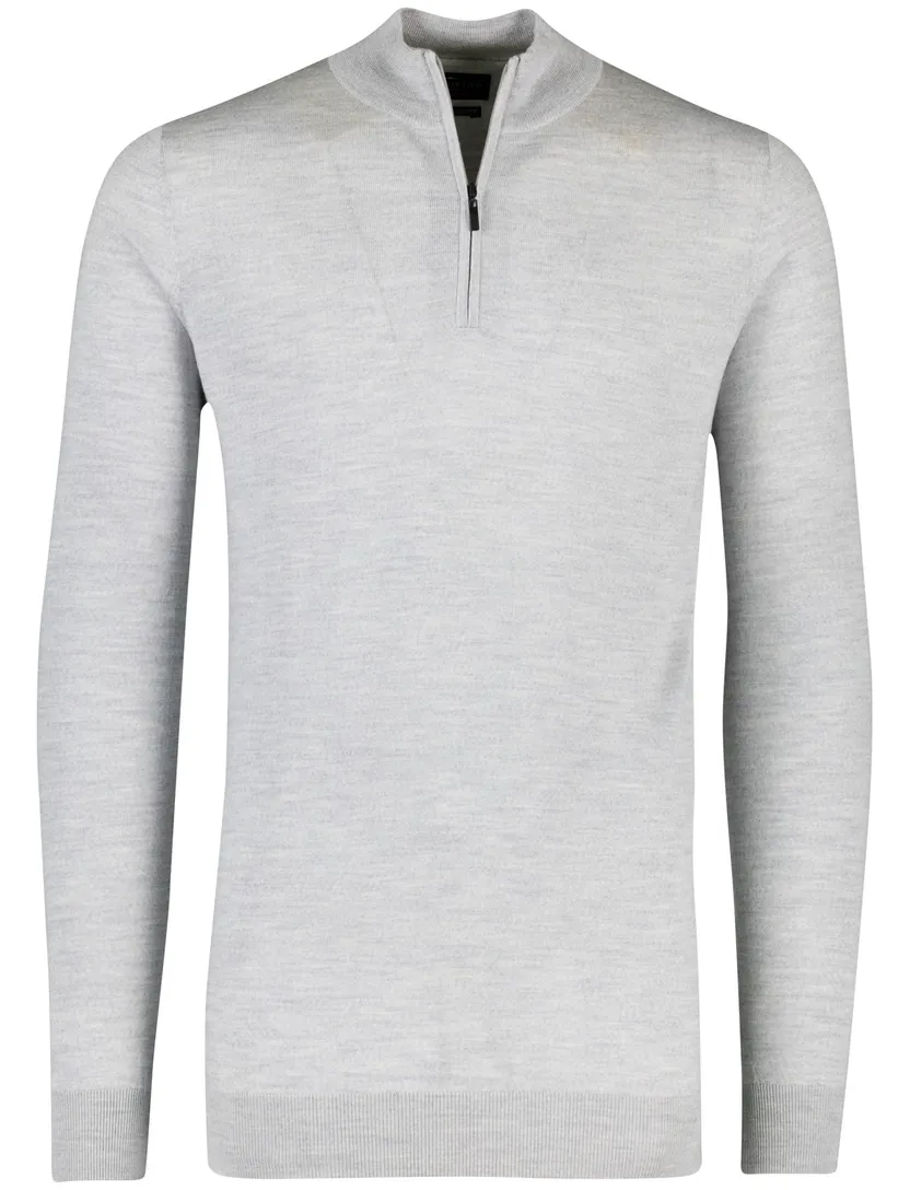 Portofino trui half zip grijs extra lang