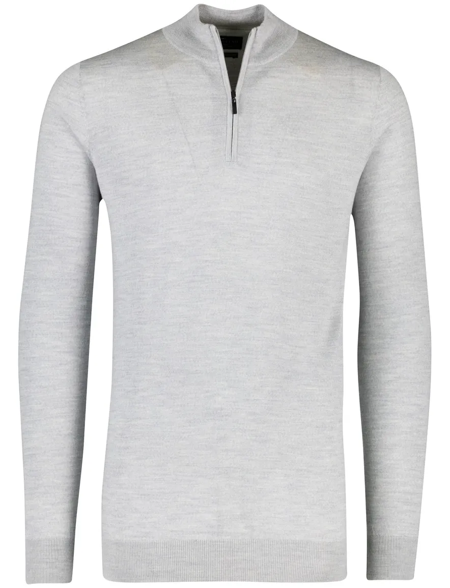Portofino trui half zip grijs extra lang