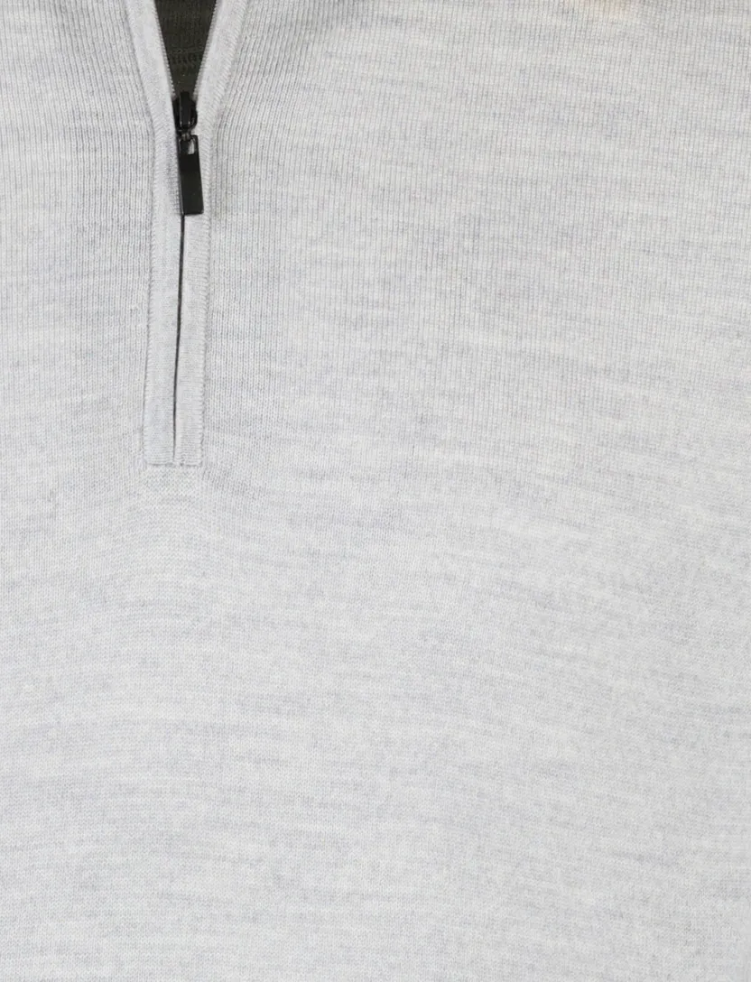 Portofino trui half zip grijs extra lang