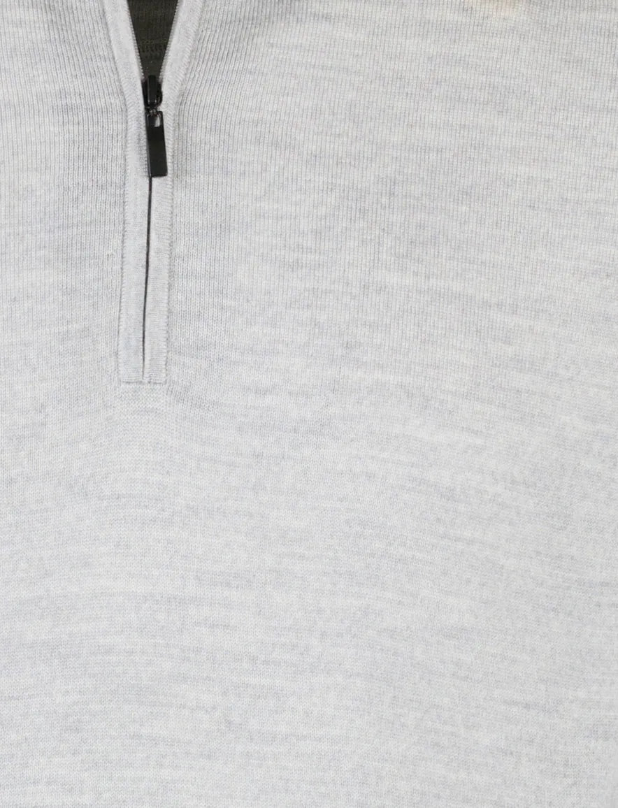 Portofino trui half zip grijs extra lang