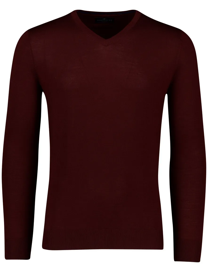 Portofino trui bordeaux merinowol