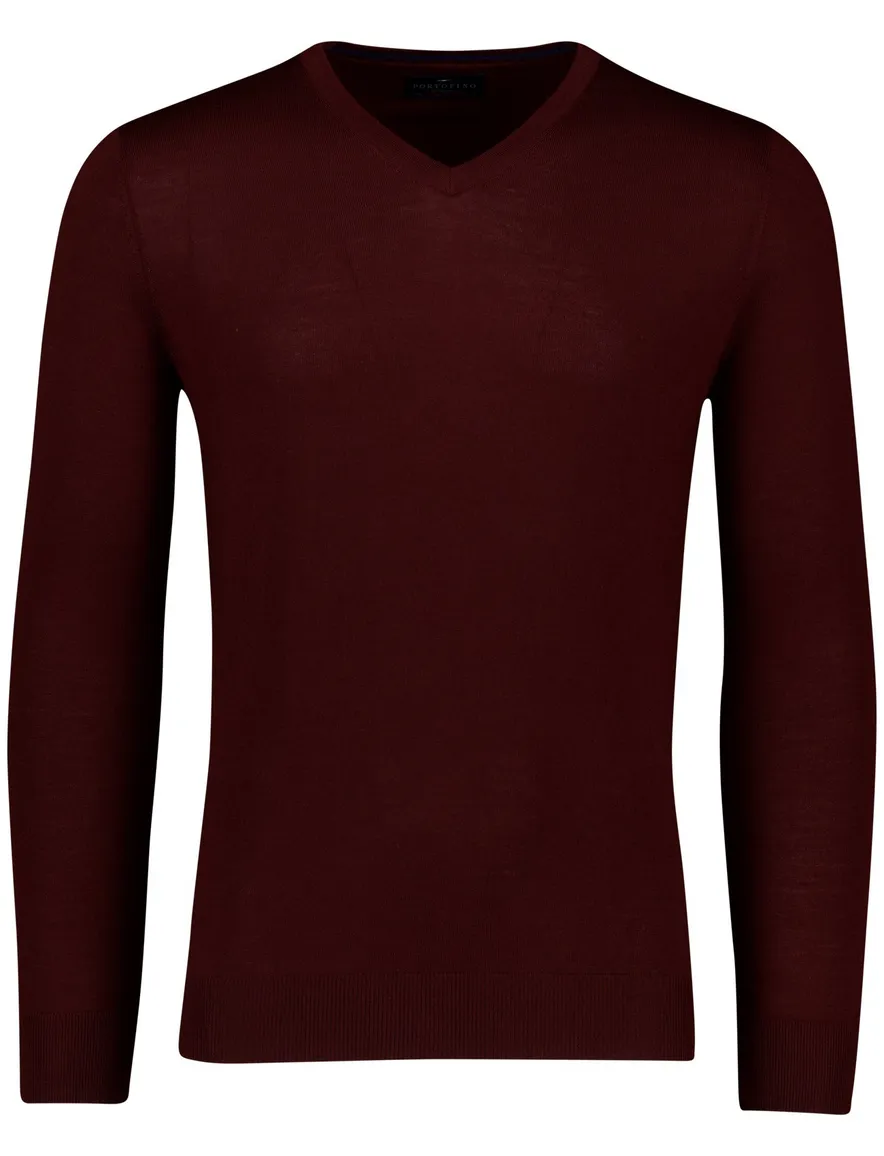 Portofino trui rood merinowol