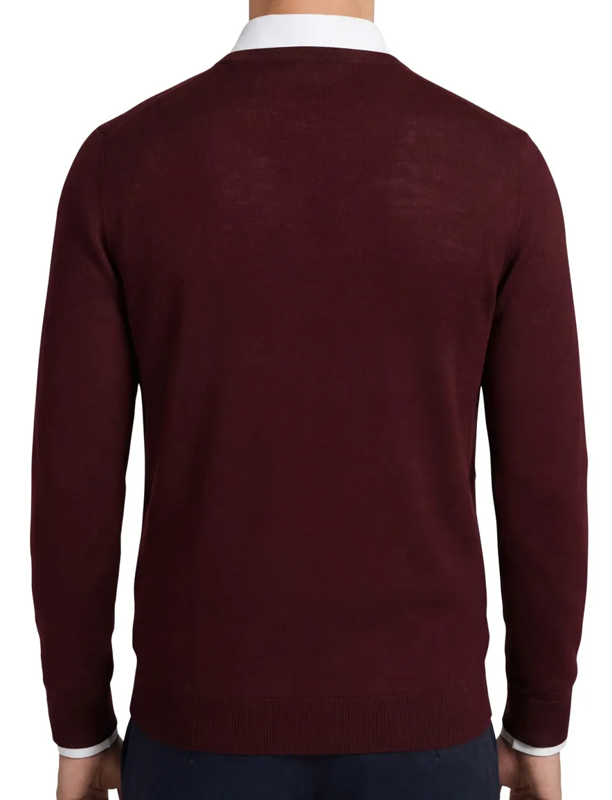 Portofino trui bordeaux merinowol