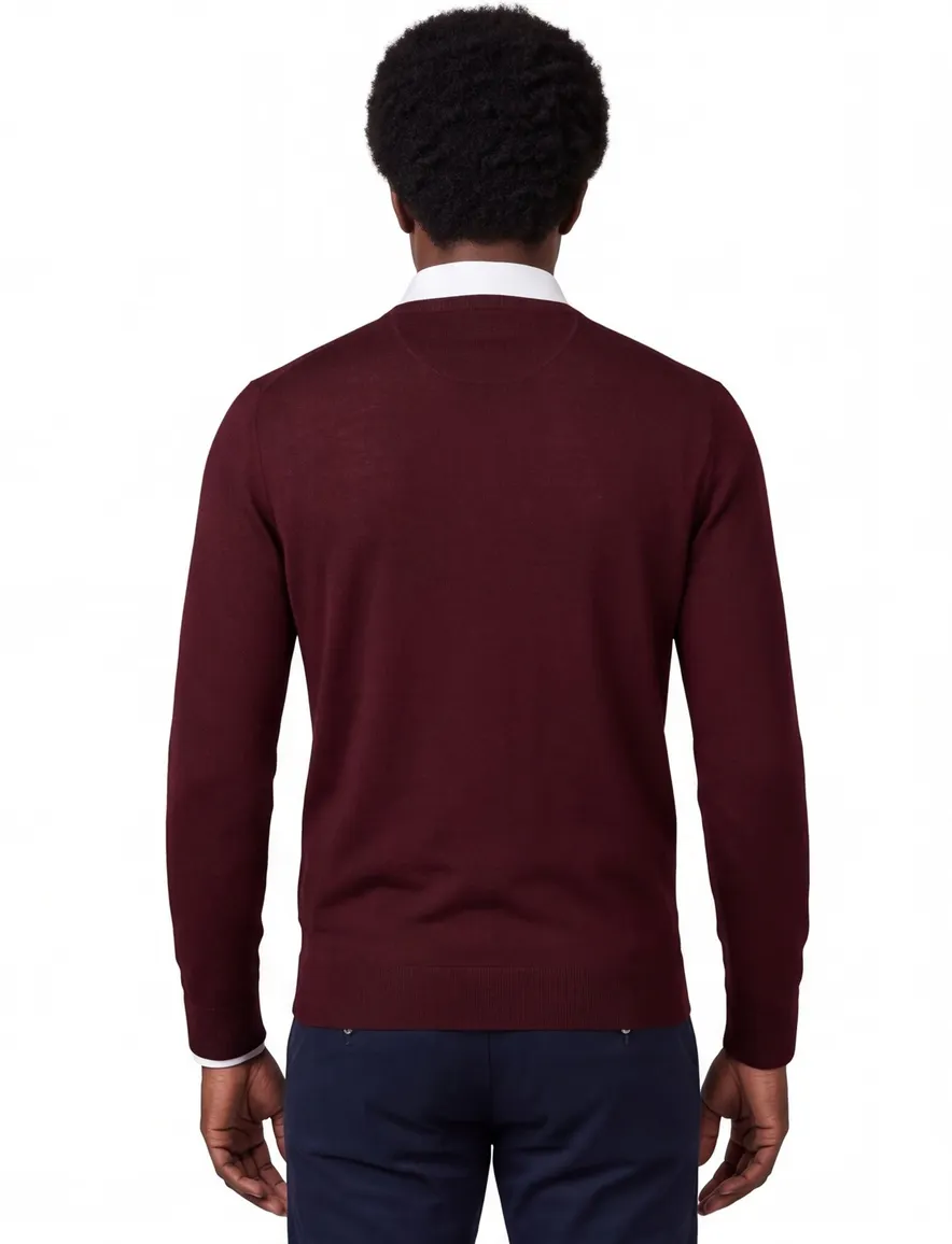 Portofino trui bordeaux merinowol