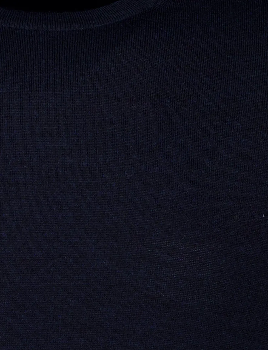 Portofino trui donkerblauw merinowol