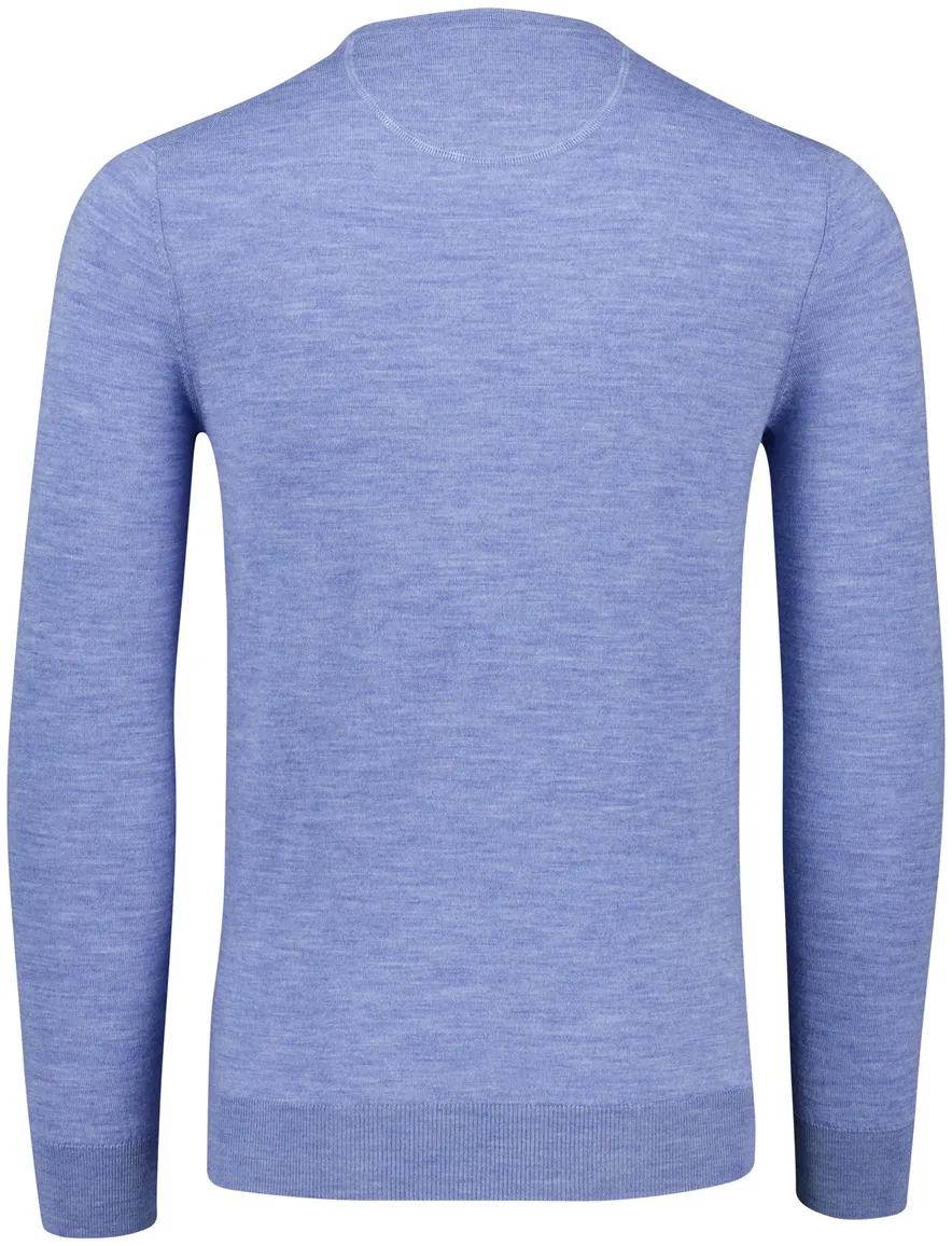 Portofino trui ronde hals blauw gemeleerd