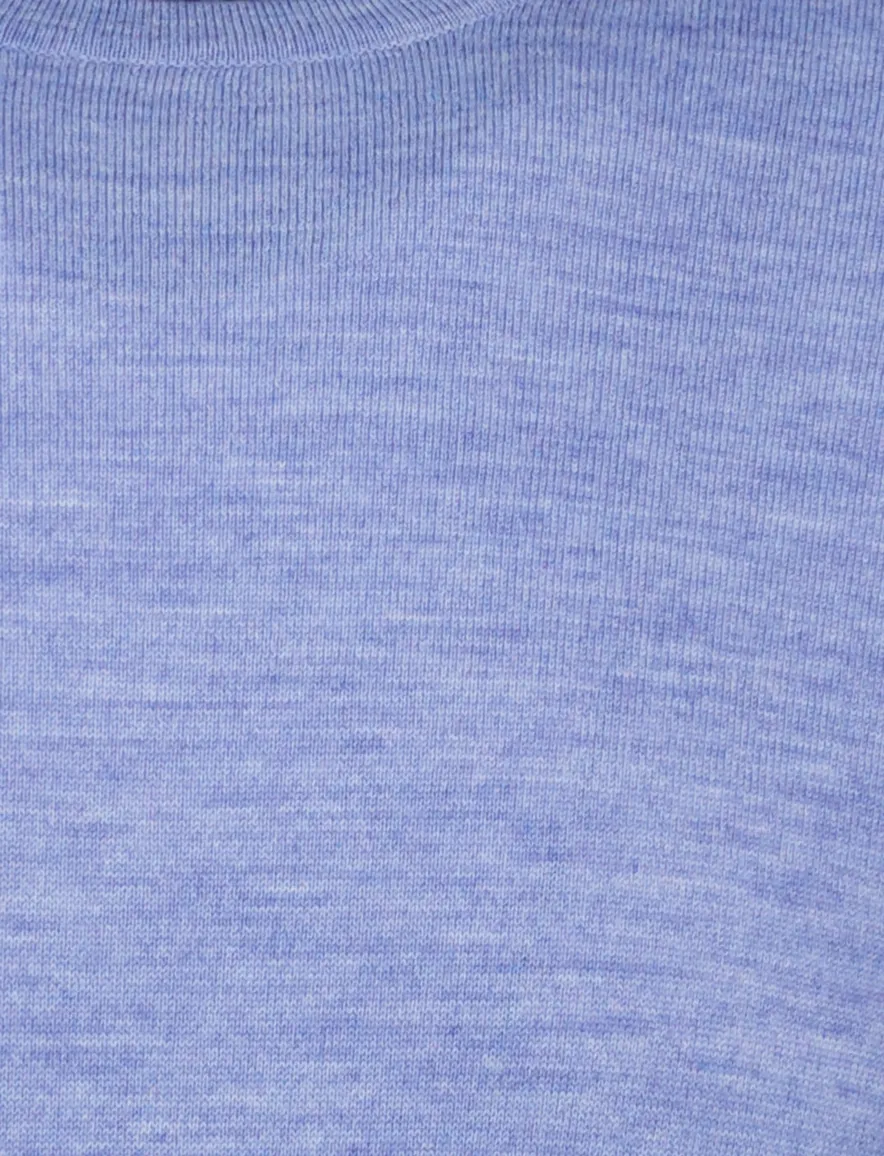 Portofino trui ronde hals blauw gemeleerd