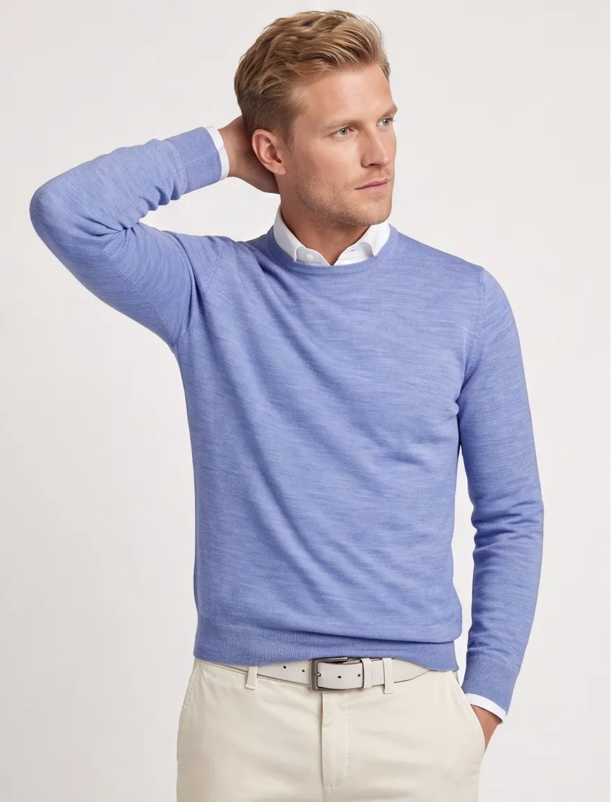 trui extra lange mouwlengte blauw Portofino