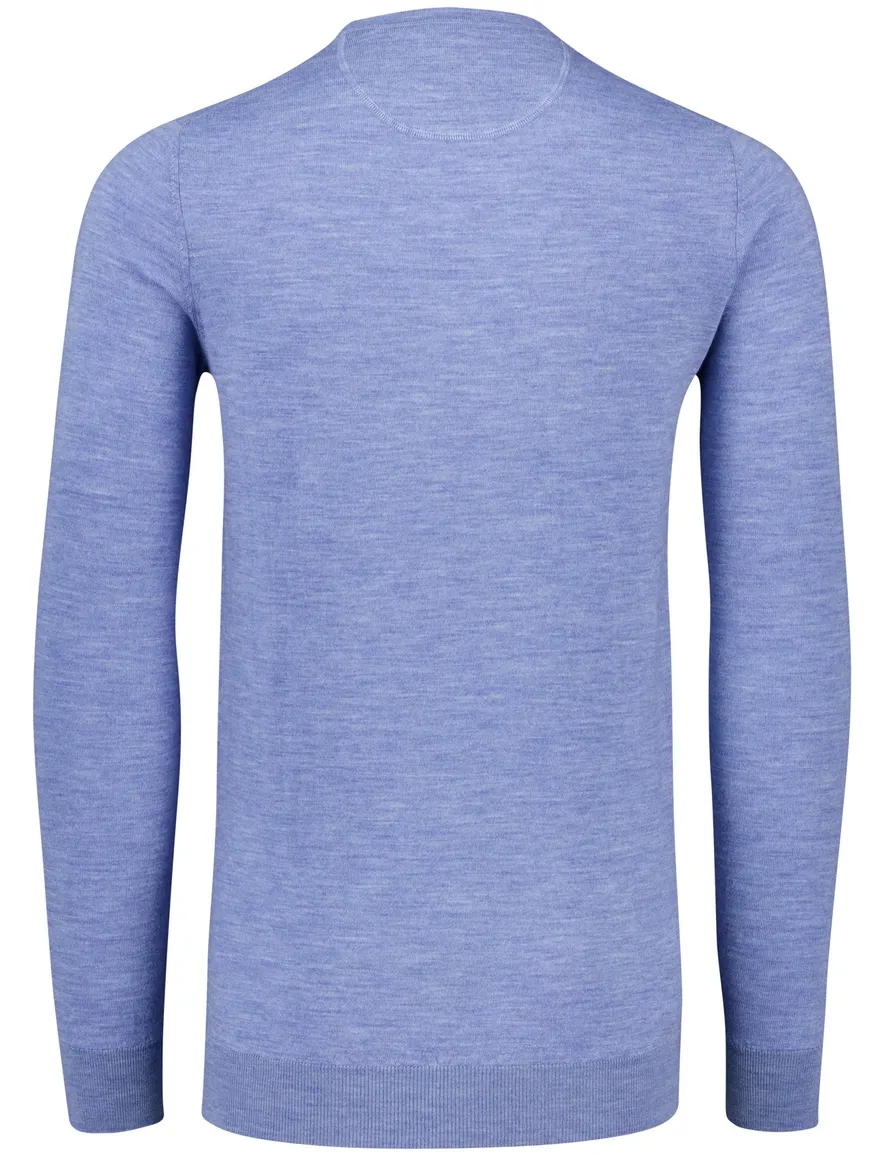 Portofino trui extra lange mouwlengte blauw gemeleerd