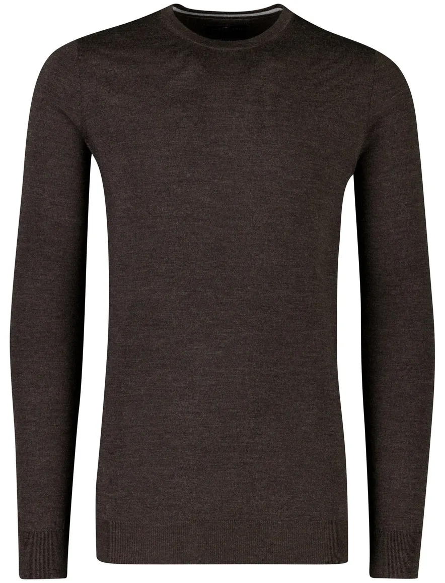 Portofino Trui extra lang d.bruin merinowol turtleneck