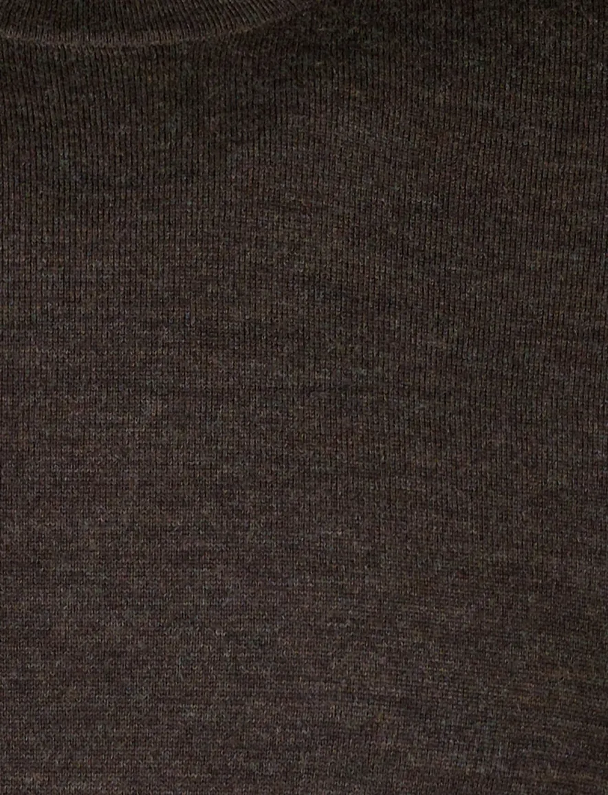 Portofino Trui extra lang d.bruin merinowol turtleneck