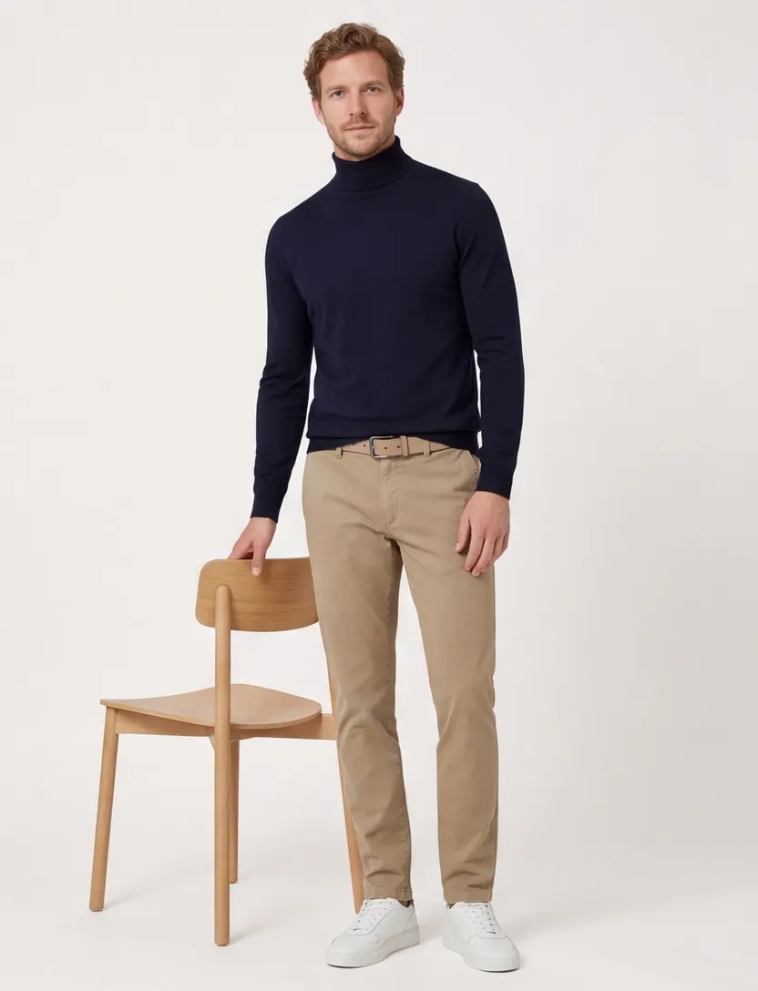 Portofino turtleneck trui navy