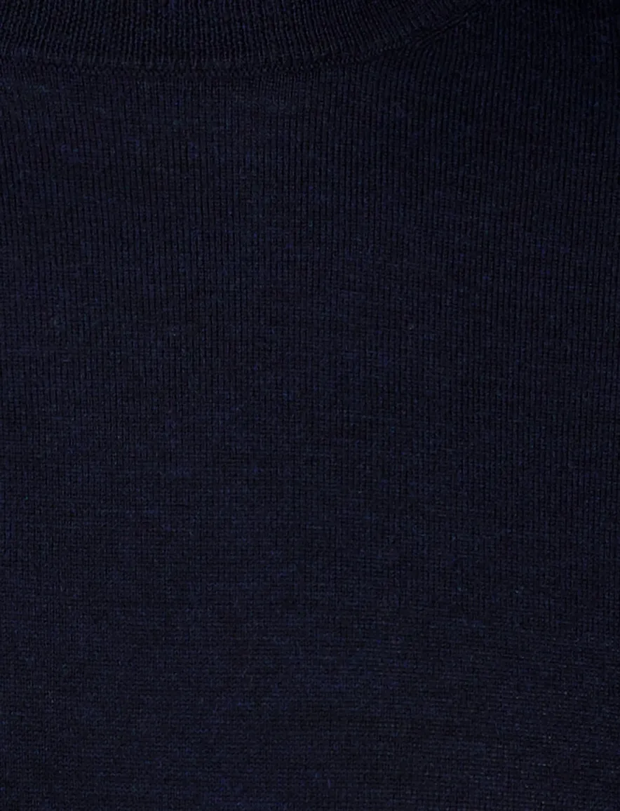 Portofino turtleneck trui navy merinowol