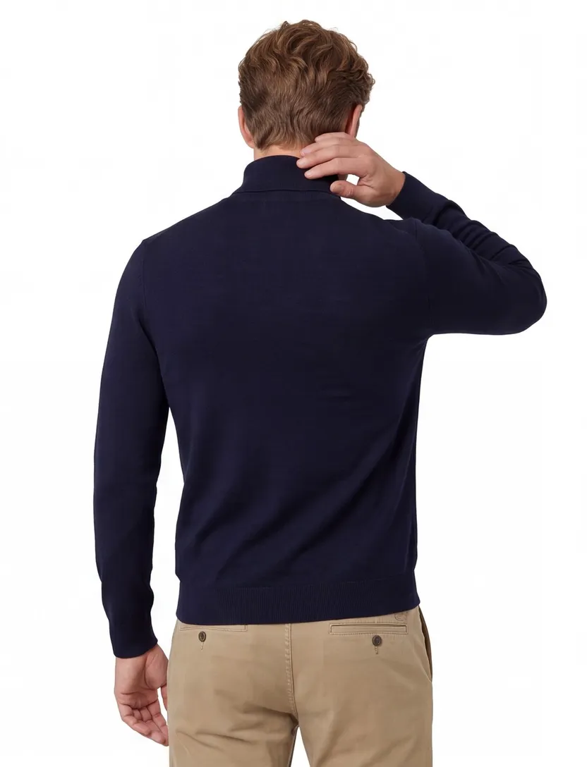 Portofino turtleneck trui navy