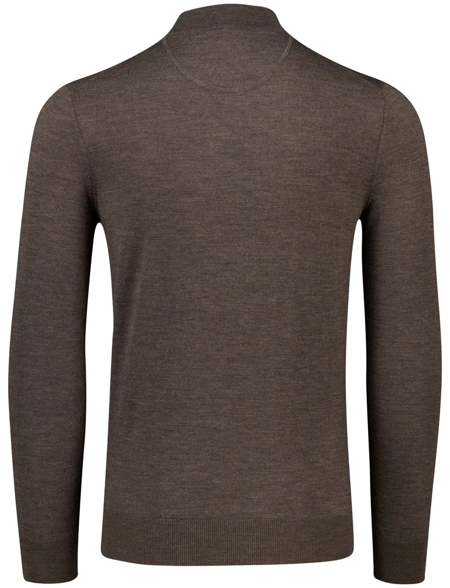 Portofino trui bruin turtleneck 100% merinwol