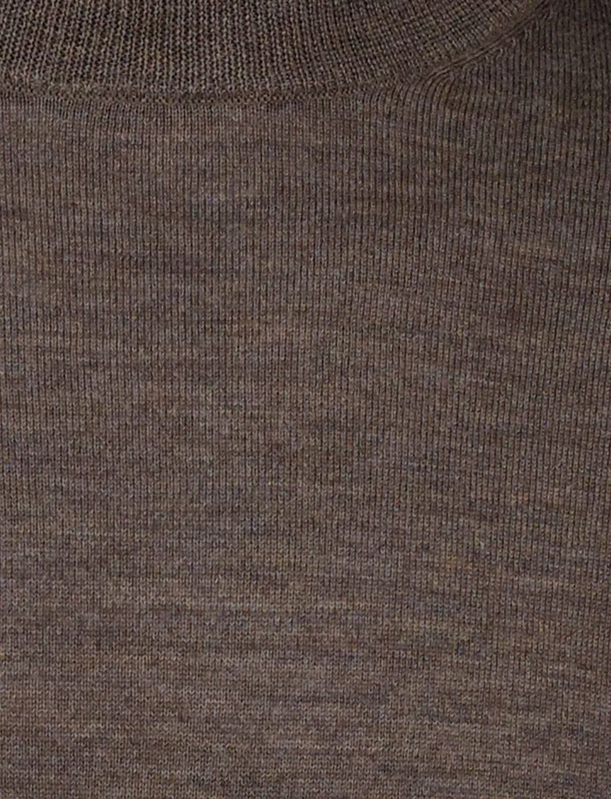 Portofino trui bruin turtleneck 100% merinwol