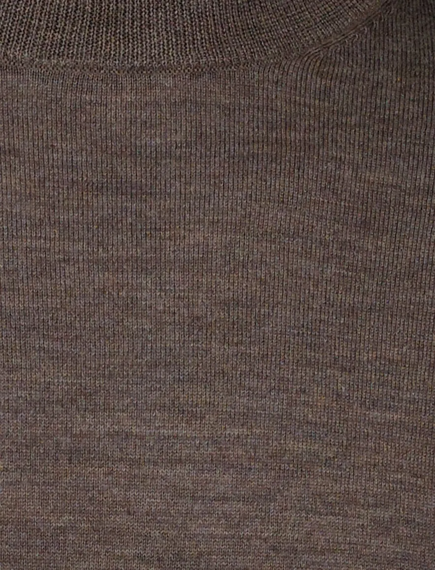 Portofino trui bruin turtleneck 100% merinwol