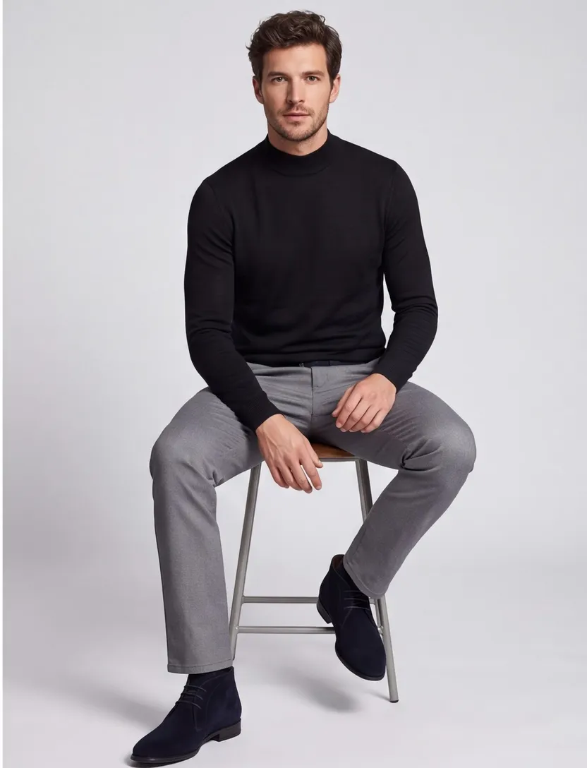 Portofino turtleneck trui zwart