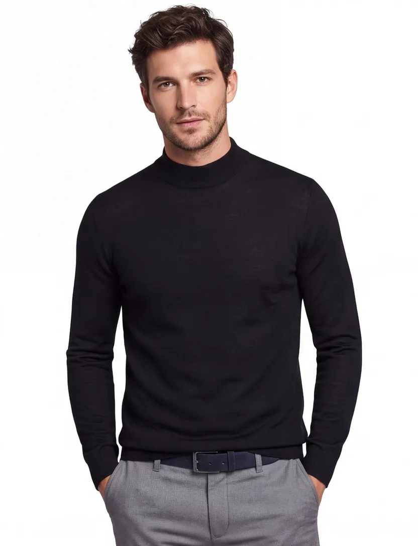 Portofino turtleneck trui zwart